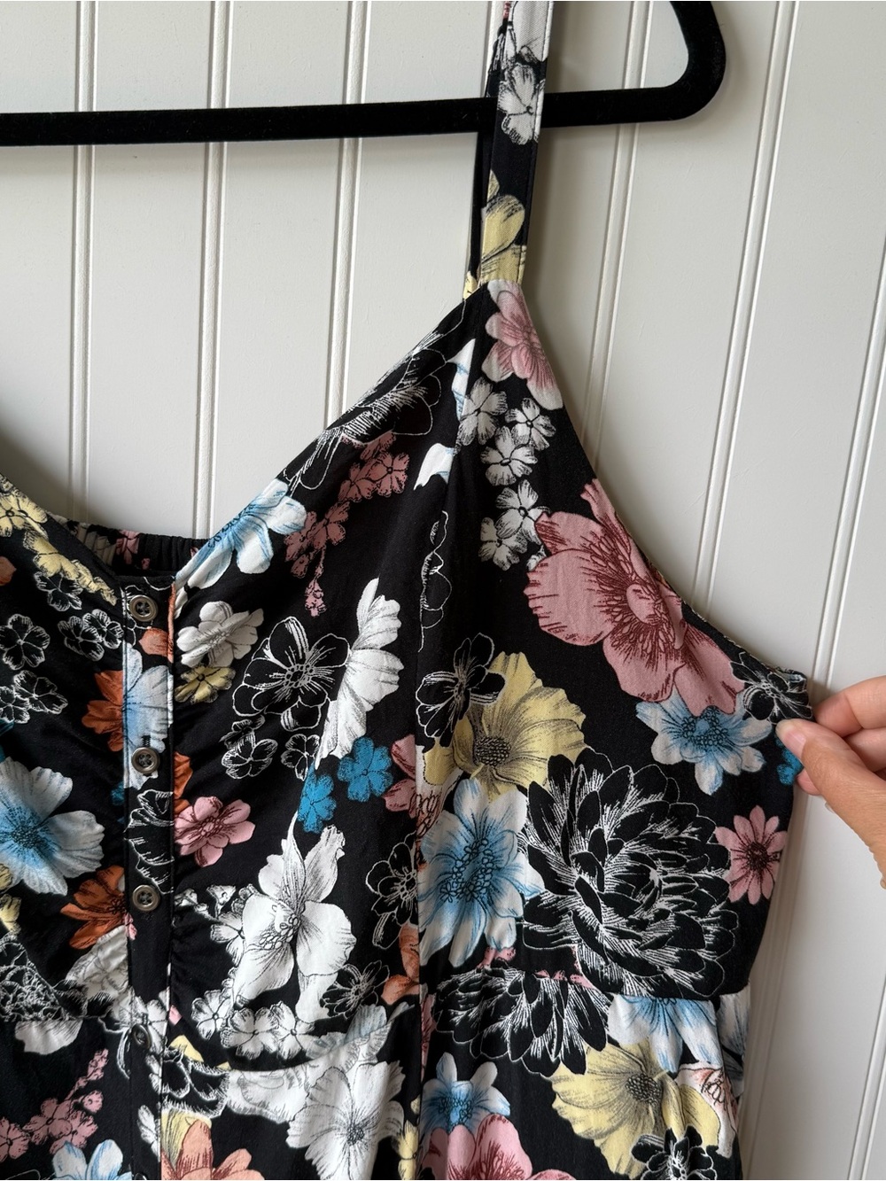 Torrid Black Floral Tiered Spaghetti Strap Dress size 3 - Picture 10 of 11